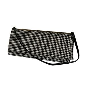 PUTU BY J. MacLear Houndstooth Clutch w/ Leather Strap